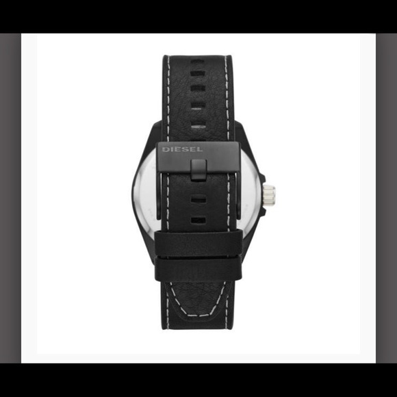 DIESEL MS9 3 HAND BLACK LEATHER WATCH - Picture 2 of 11
